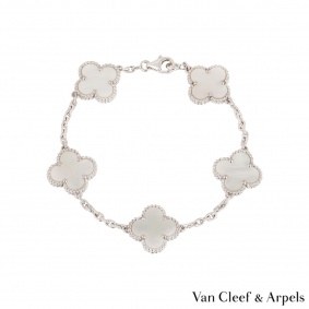 Van Cleef & Arpels White Gold Alhambra Bracelet VCARF48400